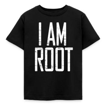 I AM ROOT - Kinder T-Shirt - Schwarz - Vorne - AI Model Kid Female (0cm)