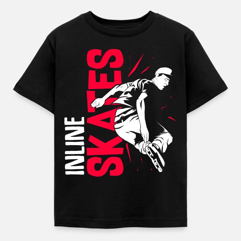Inline skates roller skate - Kids' T-Shirt - black
