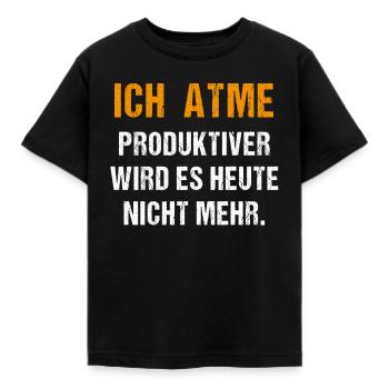 Ich Atme lustiger Spruch lustige Sprüche - Kinder T-Shirt - Schwarz - Vorne - AI Model Kid Female (0cm)