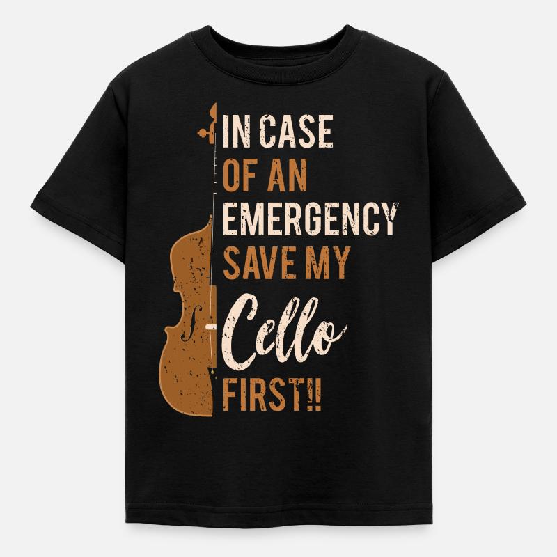 Cello-Instrument speichern - Kinder T-Shirt - Schwarz