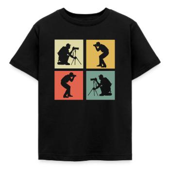 Fotografie - Kinder T-Shirt - Schwarz - Vorne - AI Model Kid Female (0cm)