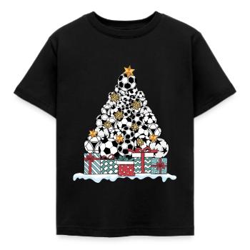 Fussball Fussballspieler Weihnachten Geschenk - Kinder T-Shirt - Schwarz - Vorne - AI Model Kid Female (0cm)