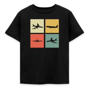 pilot - Kids' T-Shirt - black - Front - AI Model Kid Female (0cm)