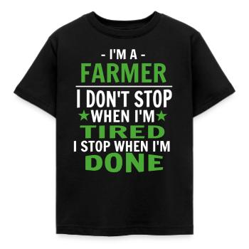 Landwirt - Kinder T-Shirt - Schwarz - Vorne - AI Model Kid Female (0cm)