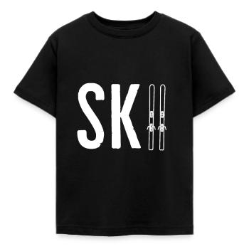 Ski - Kids' T-Shirt - black - Front - AI Model Kid Female (0cm)