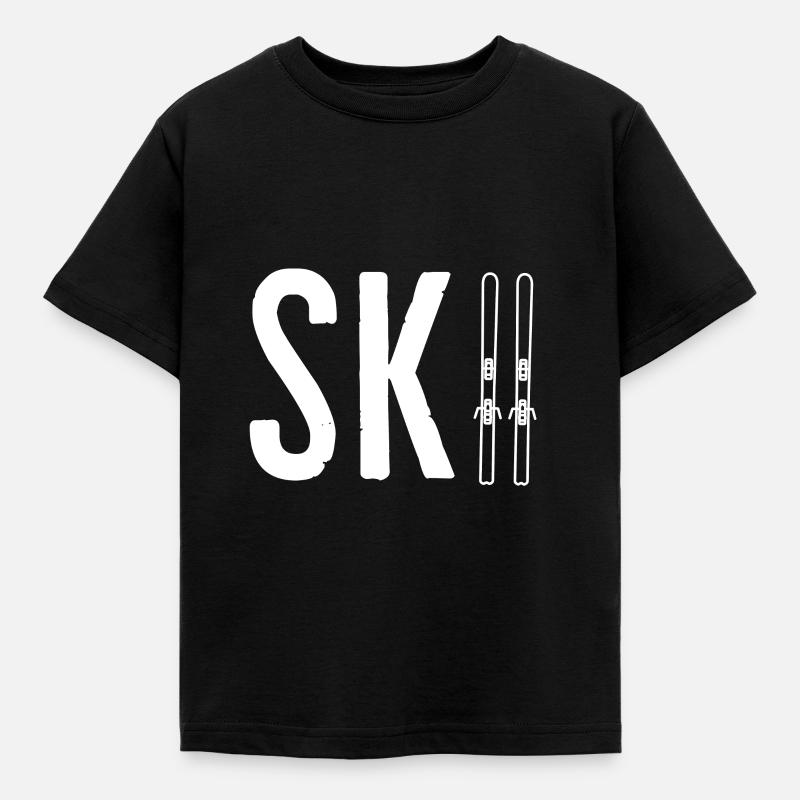 Ski - Kinder T-Shirt - Schwarz