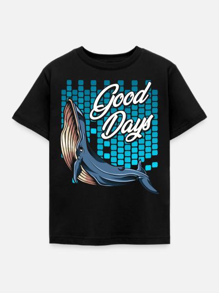 Walfisch - Kinder T-Shirt - Schwarz