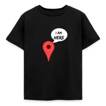 I'am Here GPS location - Kids' T-Shirt - black - Front - AI Model Kid Female (0cm)