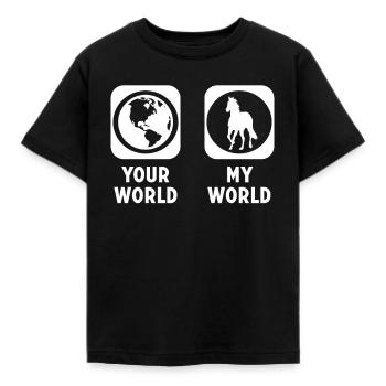 hest - Børne-T-shirt - sort - Foran - AI Model Kid Female (0cm)