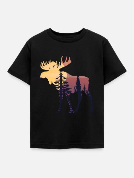 łoś - Børne-T-shirt - sort