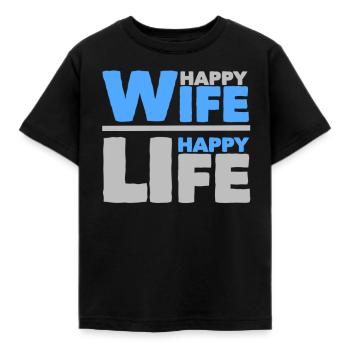 Femme heureuse - vie heureuse - T-shirt Enfant - noir - Devant - AI Model Kid Female (0cm)