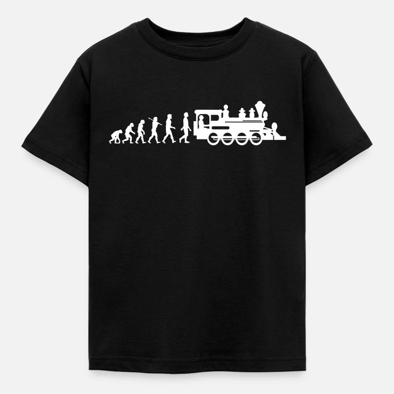 Model train railway gift train trains - Kids' T-Shirt - black