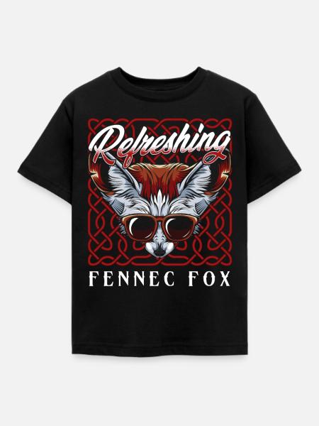 Fennek Fuchs - Kinder T-Shirt - Schwarz