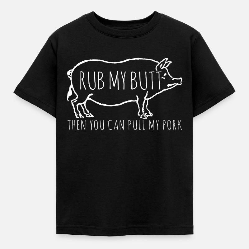 Schweinefleisch Metzger Lustig Spruch - Kinder T-Shirt - Schwarz
