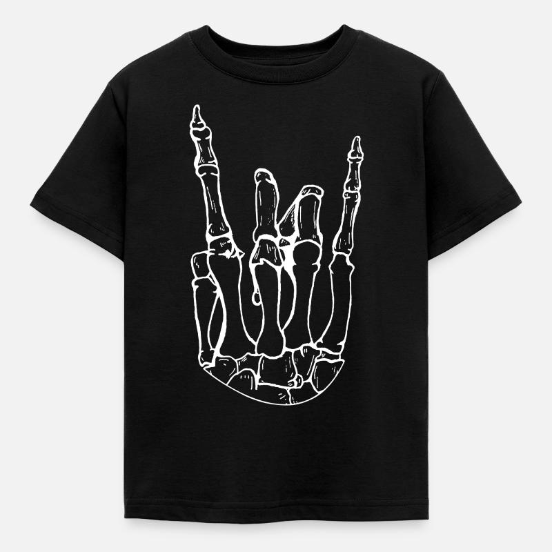 Main à bascule comme squelette - T-shirt Enfant - noir