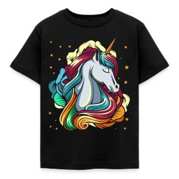 Einhorn - Kinder T-Shirt - Schwarz - Vorne - AI Model Kid Female (0cm)