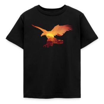 Adler - Kinder T-Shirt - Schwarz - Vorne - AI Model Kid Female (0cm)