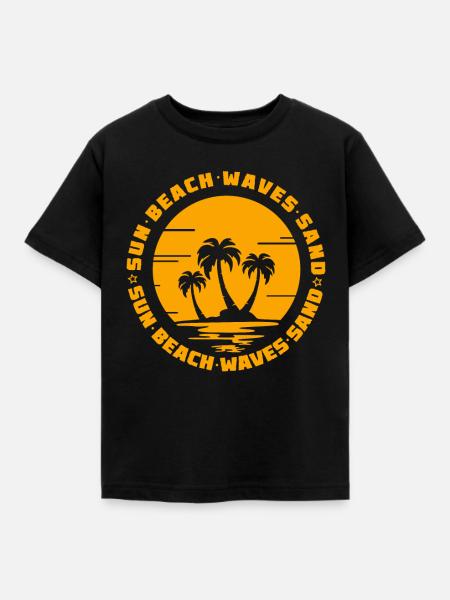 Strand - Kinder T-Shirt - Schwarz