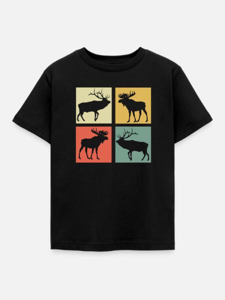Elch - Kinder T-Shirt - Schwarz