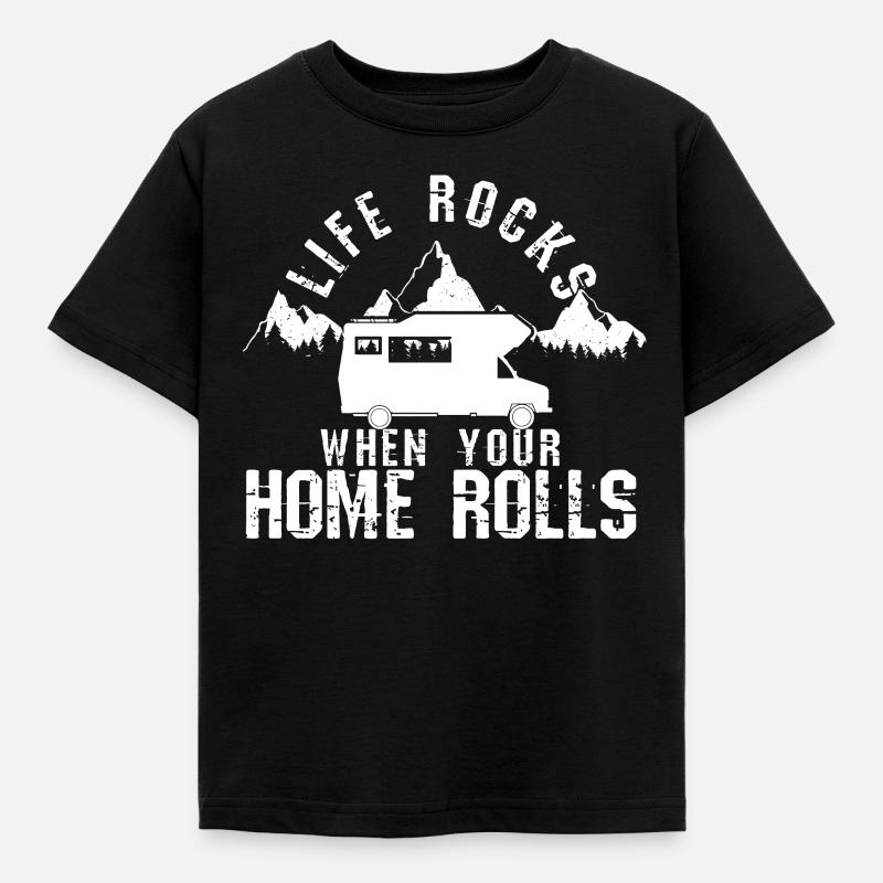 CAMP CAMPING CAMP - Kinder T-Shirt - Schwarz