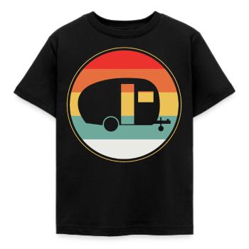 Camping Natur Wohnwagen - Kinder T-Shirt - Schwarz - Vorne - AI Model Kid Female (0cm)