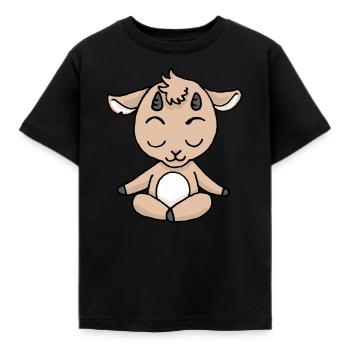 Yoga Ziege Meditation Yogi Namaste Zen Geschenk - Kinder T-Shirt - Schwarz - Vorne - AI Model Kid Female (0cm)