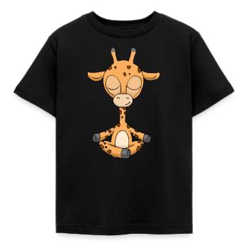 Yoga Giraffe Meditation Yogi Namaste Geschenk - Kinder T-Shirt - Schwarz - Vorne - AI Model Kid Female (0cm)