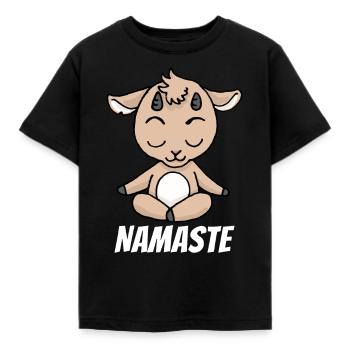 Yoga Ziege Meditation Yogi Namaste Zen Geschenk - Kinder T-Shirt - Schwarz - Vorne - AI Model Kid Female (0cm)