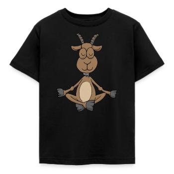Cadeau de méditation yoga chèvre Yogi Namaste Zen - T-shirt Enfant - noir - Devant - AI Model Kid Female (0cm)