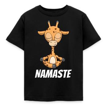 Namaste Yoga Giraffe Meditation Yogi Geschenk - Kinder T-Shirt - Schwarz - Vorne - AI Model Kid Female (0cm)