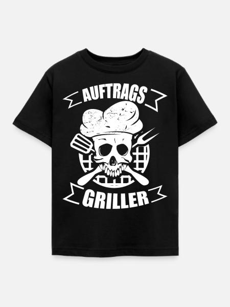 Auftragsgriller Grillen Geschenk Geschenkidee - Kinder T-Shirt - Schwarz