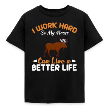 Moose - Kids' T-Shirt - black - Front - AI Model Kid Female (0cm)