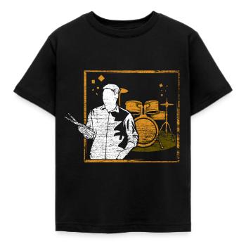 Schlagzeug Schlagzeuger Musik - Kinder T-Shirt - Schwarz - Vorne - AI Model Kid Female (0cm)
