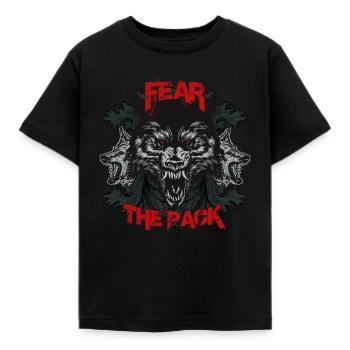 Fear of the pack - Kids' T-Shirt - black - Front - AI Model Kid Female (0cm)