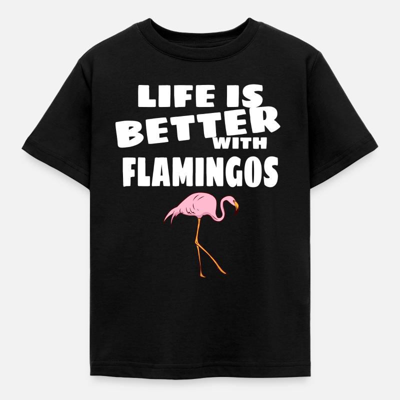 flamingo - Kids' T-Shirt - black