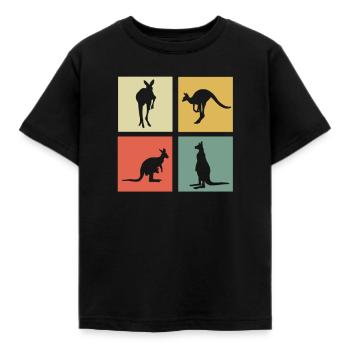 Känguru - Kinder T-Shirt - Schwarz - Vorne - AI Model Kid Female (0cm)