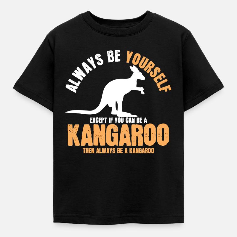 Kangaroo - Kinder T-Shirt - Schwarz