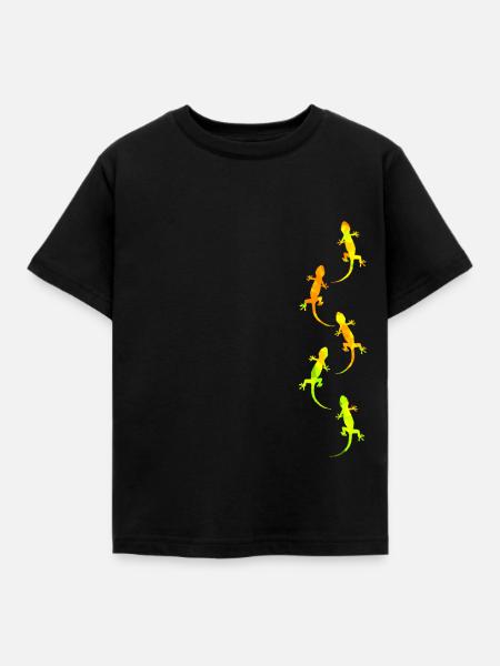 Geckos - Kinder T-Shirt - Schwarz