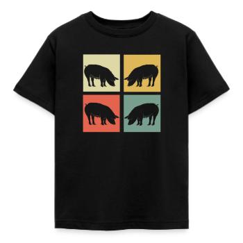 porc - T-shirt Enfant - noir - Devant - AI Model Kid Female (0cm)
