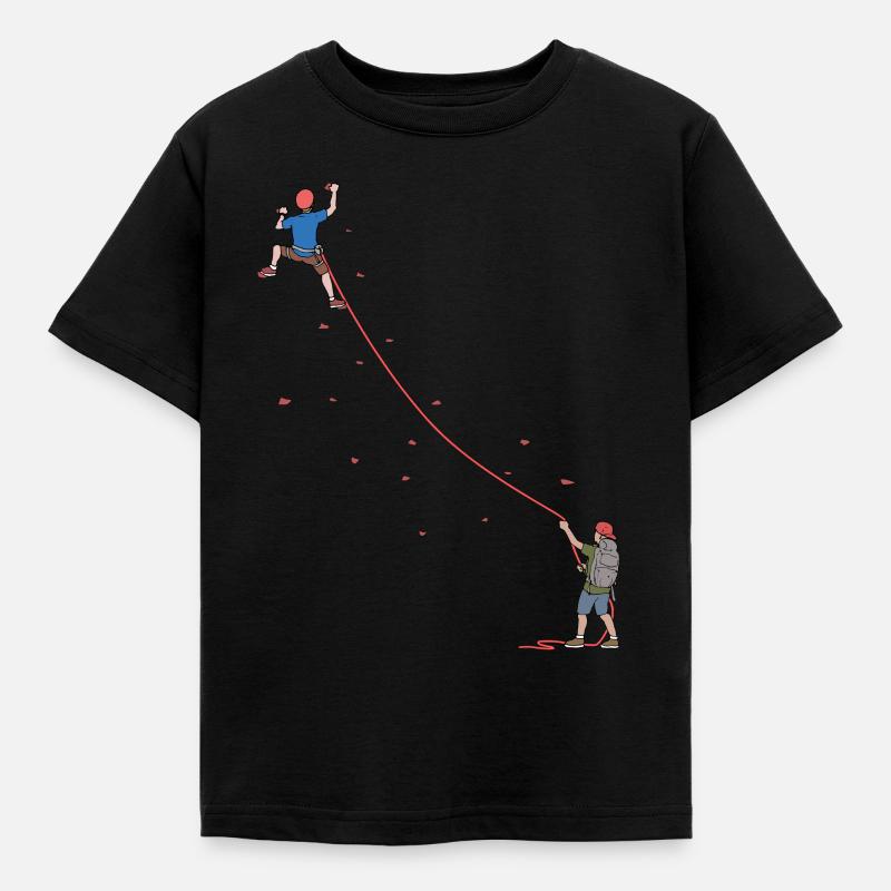 Klettern Bouldern Seilklettern Partner Geschenk - Kinder T-Shirt - Schwarz