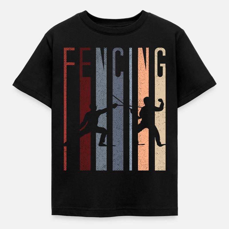 Fechten - Kinder T-Shirt - Schwarz