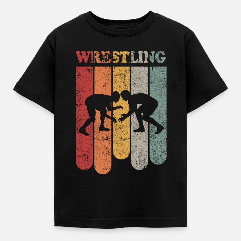 Ringen Ringkampf Ringer Geschenk Wrestling - Kinder T-Shirt - Schwarz