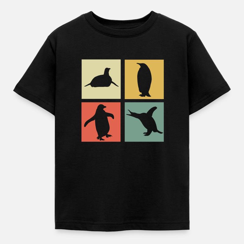 Pinguin - Kinder T-Shirt - Schwarz
