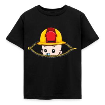 Cadeau de pompier femme pompier grossesse - T-shirt Enfant - noir - Devant - AI Model Kid Female (0cm)