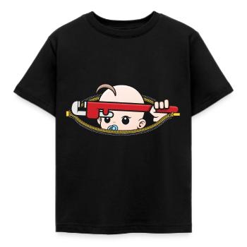 Schwangerschaft Spengler Klempner schwanger - Kinder T-Shirt - Schwarz - Vorne - AI Model Kid Female (0cm)