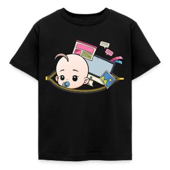 Grossesse Programmeur nerd enceinte - T-shirt Enfant - noir - Devant - AI Model Kid Female (0cm)