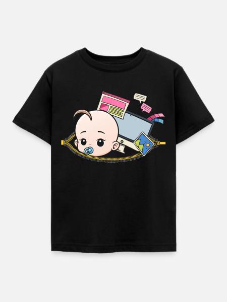 Schwangerschaft Nerd Programmierer schwanger - Kinder T-Shirt - Schwarz