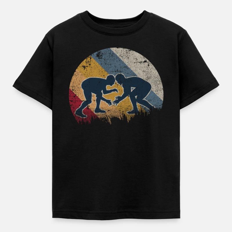 Ringen Ringkampf Ringer Geschenk Wrestling - Kinder T-Shirt - Schwarz