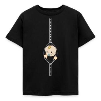 Cadeau de grossesse bébé fils - T-shirt Enfant - noir - Devant - AI Model Kid Female (0cm)
