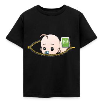 Grossesse smartphone enceinte cadeau - T-shirt Enfant - noir - Devant - AI Model Kid Female (0cm)